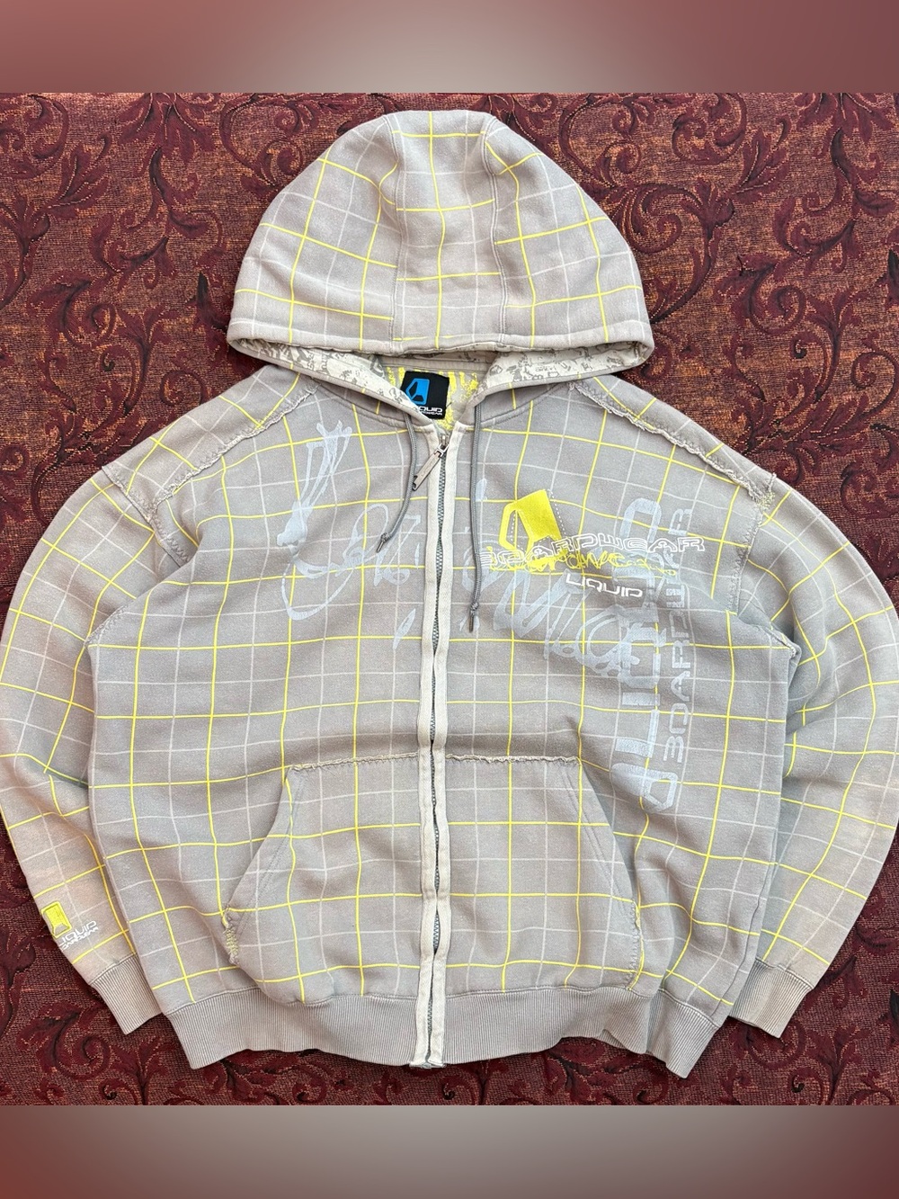 Y2K Liquid Sportswear Graphic Full Zip Skater Hoodie